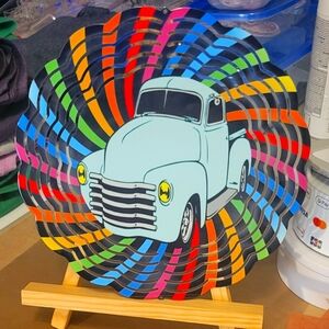 Colorful Vintage Truck Metal Wind Spinner